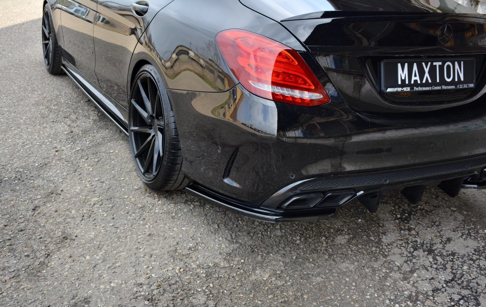 Heck Ansatz Flaps Diffusor Passend Für Diffusor Passend Für MERCEDES- BENZ C43 AMG W205 Schwarz Hochglanz Schwarz Hochglanz