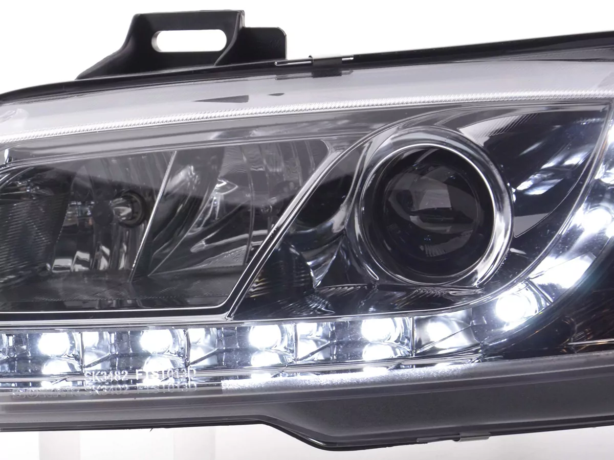 Scheinwerfer Set Daylight LED Tagfahrlicht Fiat Stilo Bj. 01-06 chrom