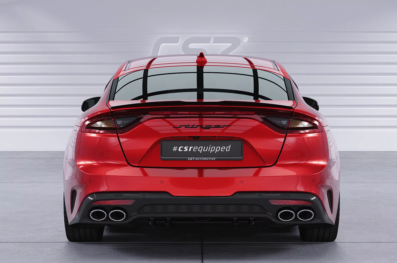 Heckflügel mit ABE für Kia Stinger GT HF660 Strukturiert (schwarz matt)