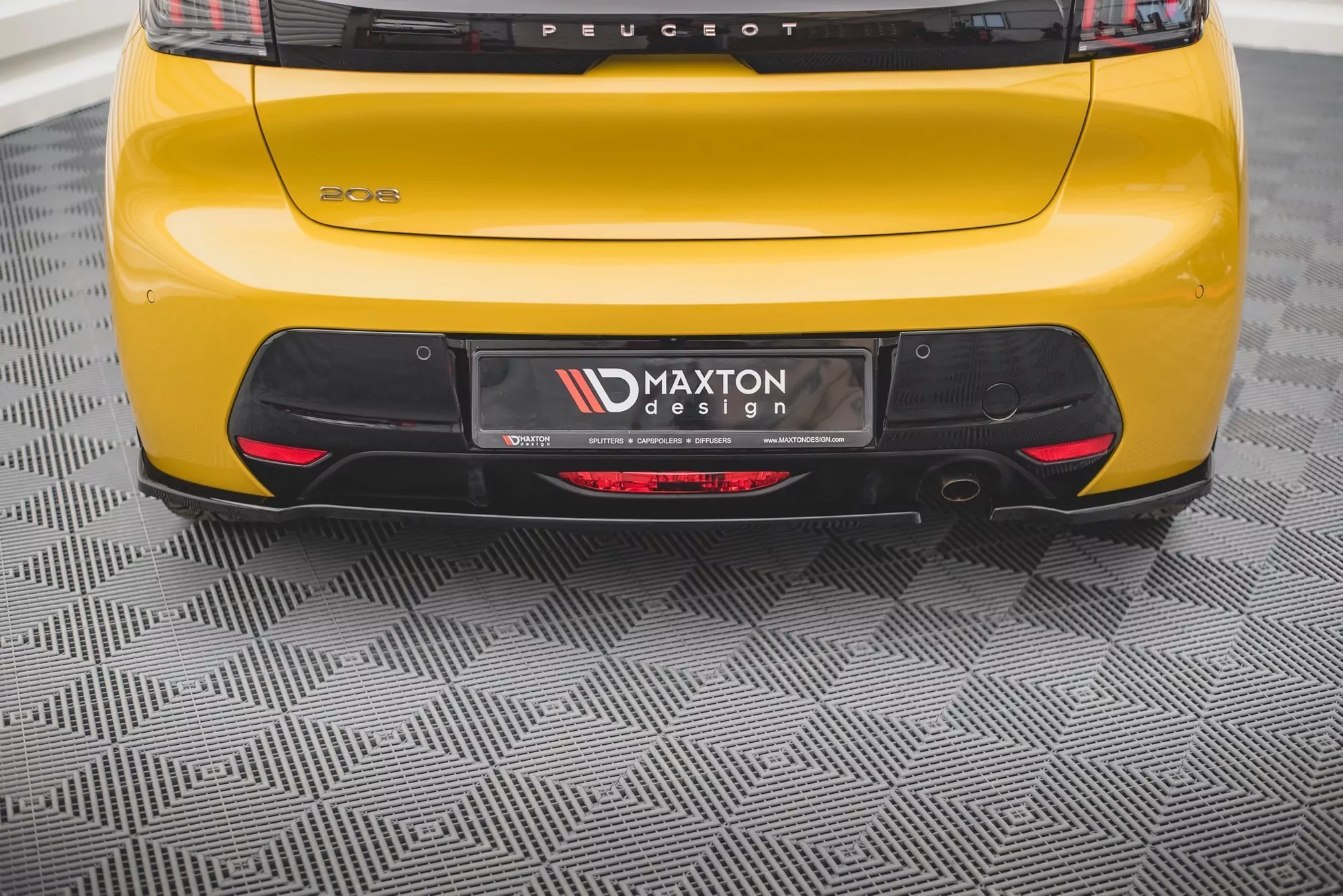 Heck Ansatz Flaps Diffusor Für Peugeot 208 Mk2 Schwarz Hochglanz