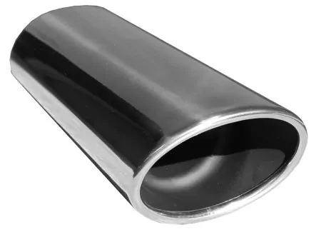 Anschweißendrohr Typ 44 115x85 mm / Länge: 300 mm  - oval / eingerollt / 24,5° abgeschrägt / mit lang gezogener Tulpe