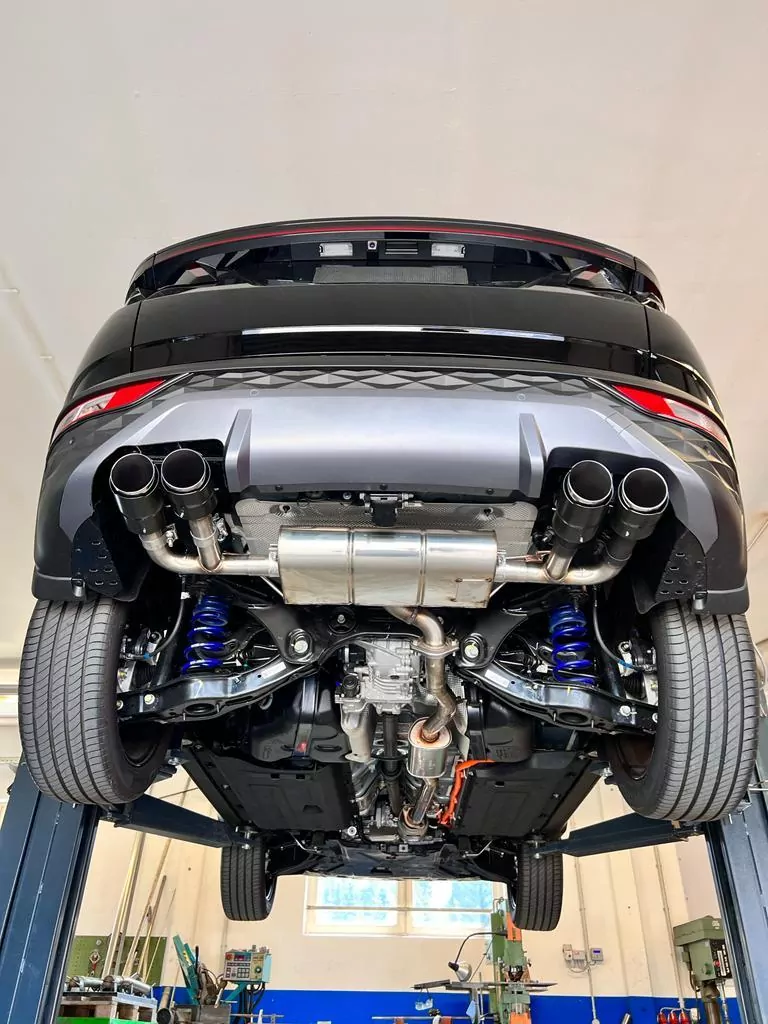 Hyundai Tucson NX4 - 4x2 & 4x4  Endschalldämpfer - 4x90 Typ 14 mit Schwarzen Covern 4x100mm