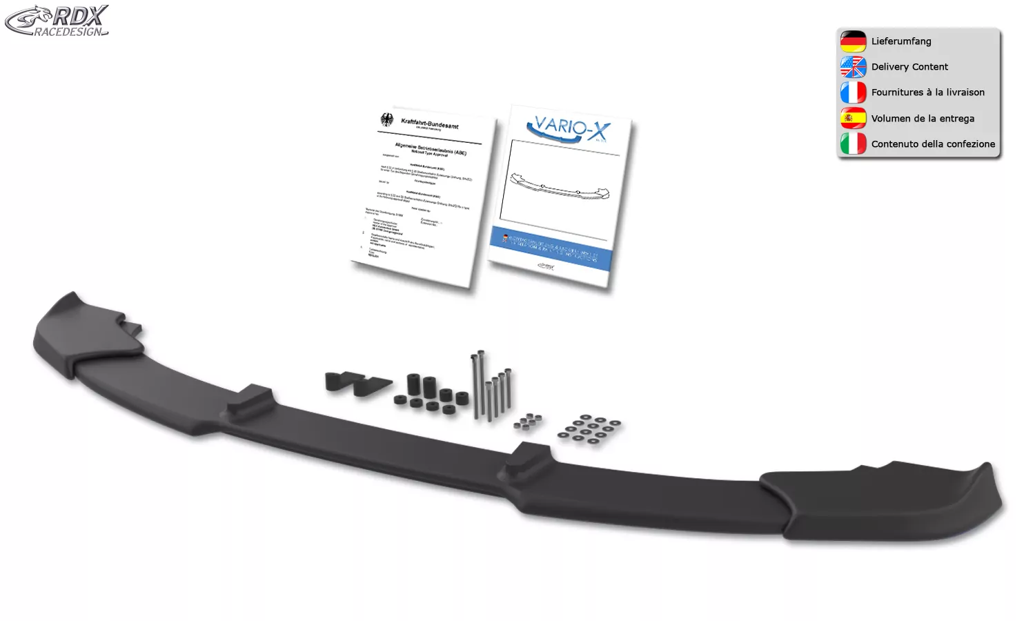 RDX Frontspoiler VARIO-X für BMW 1er E81 / E87 -2007 Frontlippe Front Ansatz Vorne Spoilerlippe