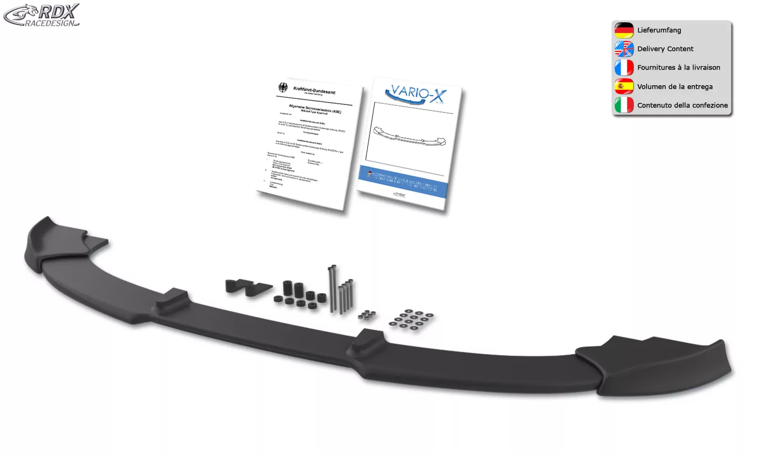 RDX Frontspoiler VARIO-X für BMW 3er E90 / E91 Facelift 09/2008+ Frontlippe Front Ansatz Vorne Spoilerlippe
