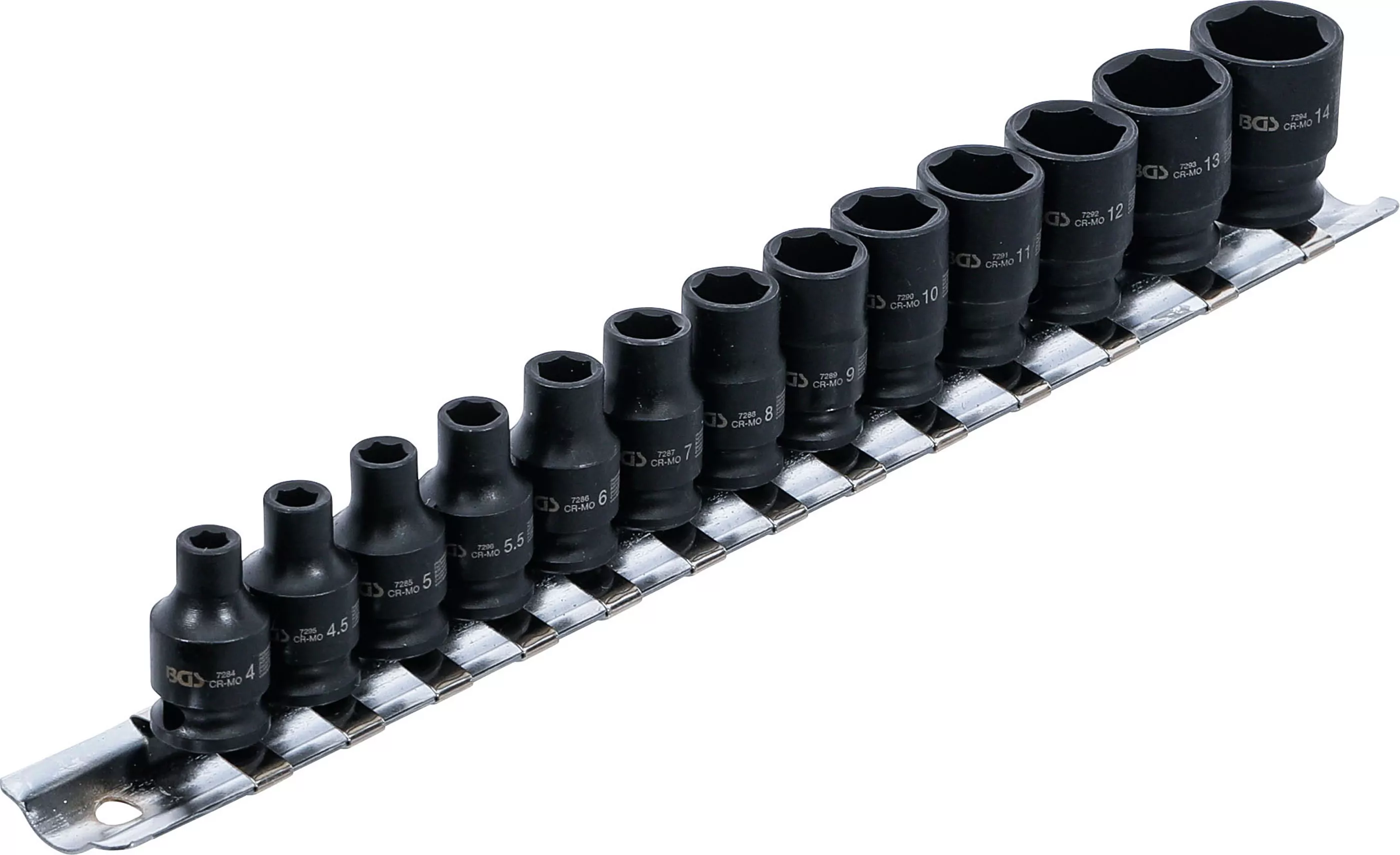 Kraft-Steckschlüssel-Einsatz-Satz Sechskant | Antrieb Innenvierkant 6,3 mm (1/4") | SW 4 - 14 mm | 13-tlg.