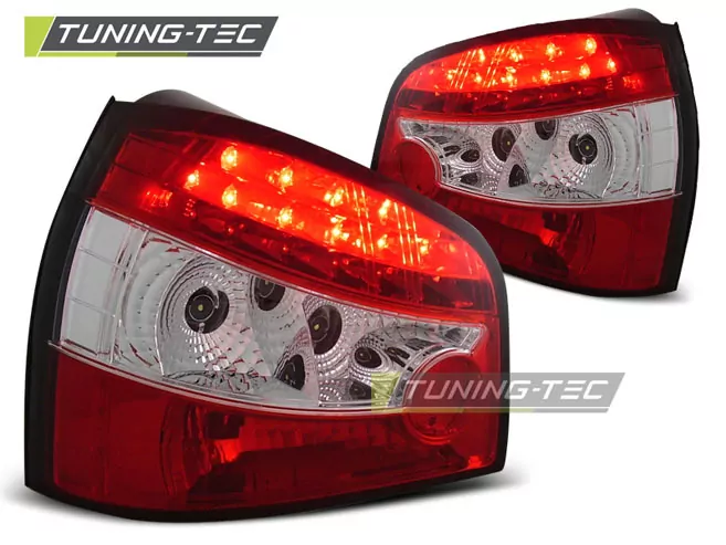 Led Tail Lights Red White Fits Audi A3 09.96- 08.00