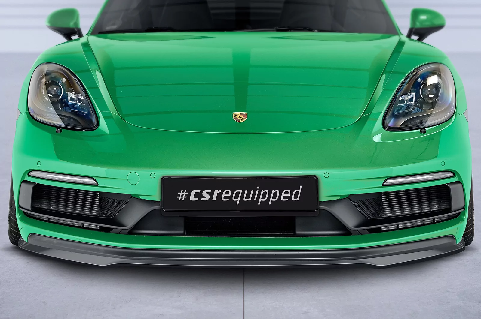 Cup-Spoilerlippe mit ABE für Porsche 718 Cayman/Boxster GTS 4.0 (982) CSL575 Schwarz Strukturiert
