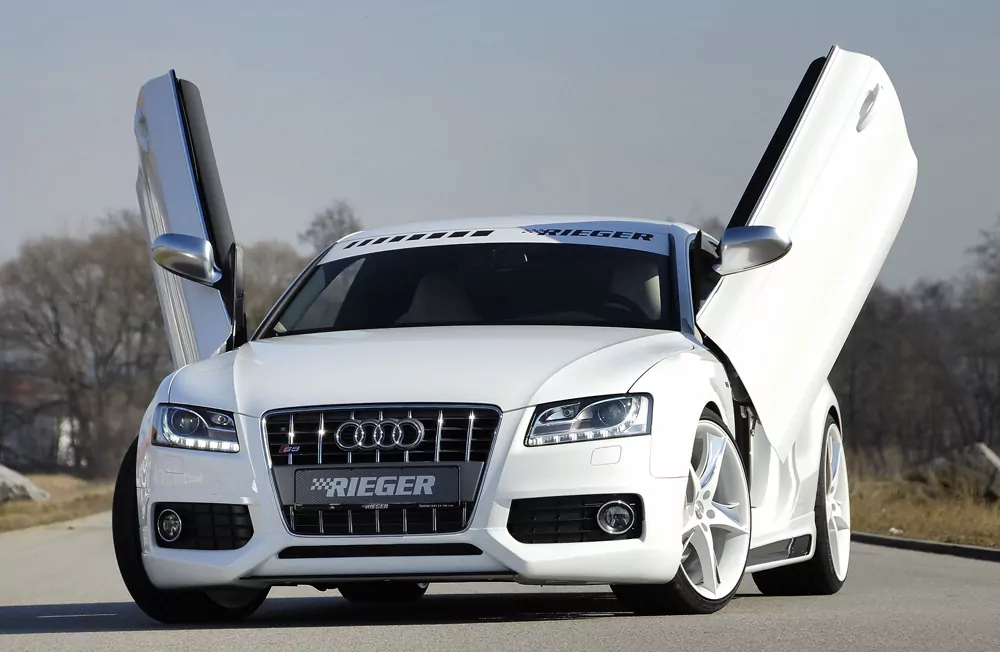 Rieger Spoilerlippe für Audi A5 S5 (B8/B81) - Cabrio 06.07-07.11 (bis Facelift) carbon optik