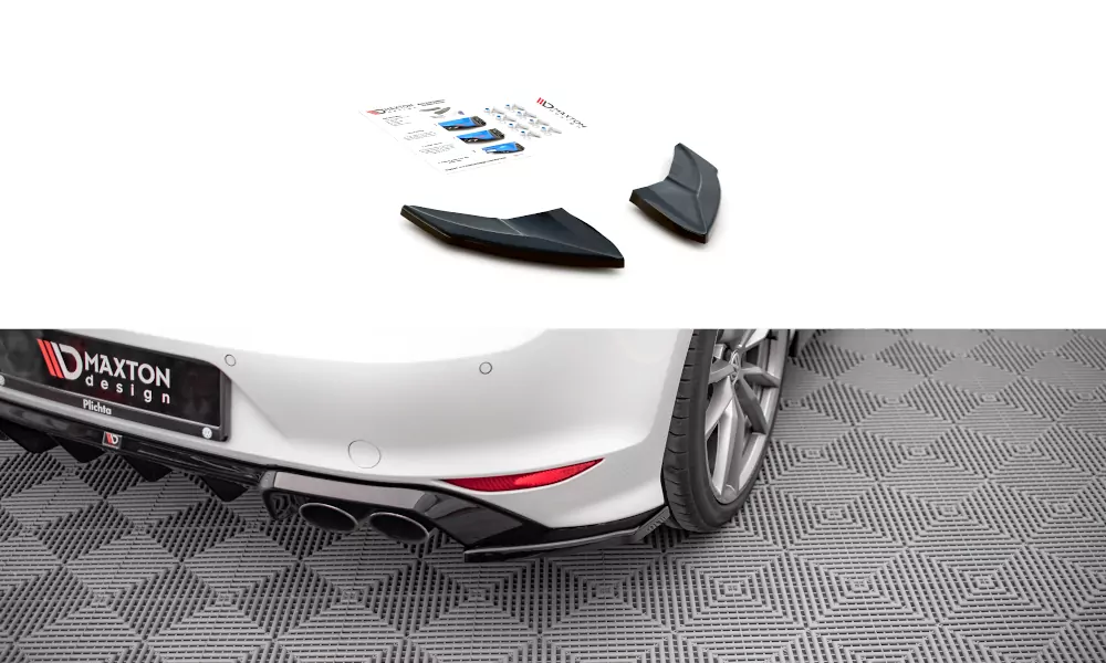 Heck Ansatz Flaps Diffusor V.4 Für Volkswagen Golf R Mk7 Schwarz Hochglanz