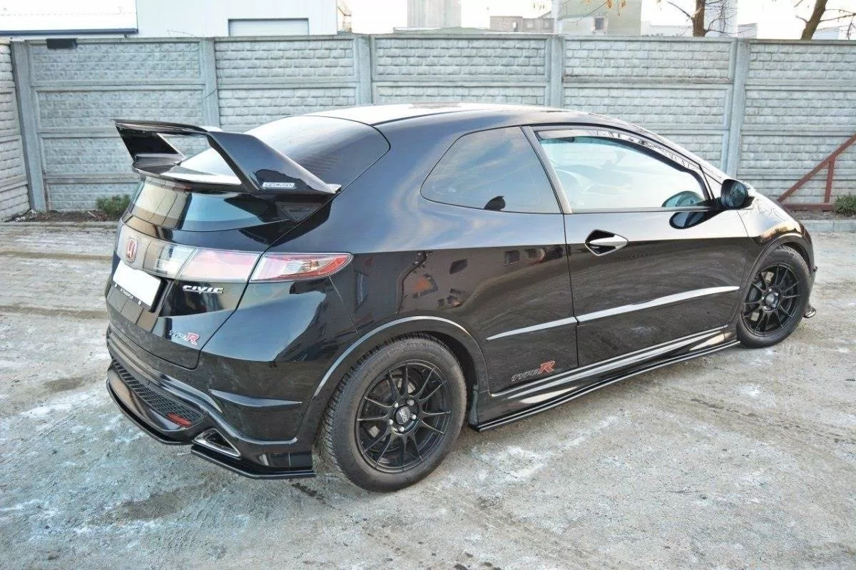 Seitenschweller Ansatz Passend Für Passend Für HONDA CIVIC VIII TYPE S/R Schwarz Hochglanz Schwarz Hochglanz