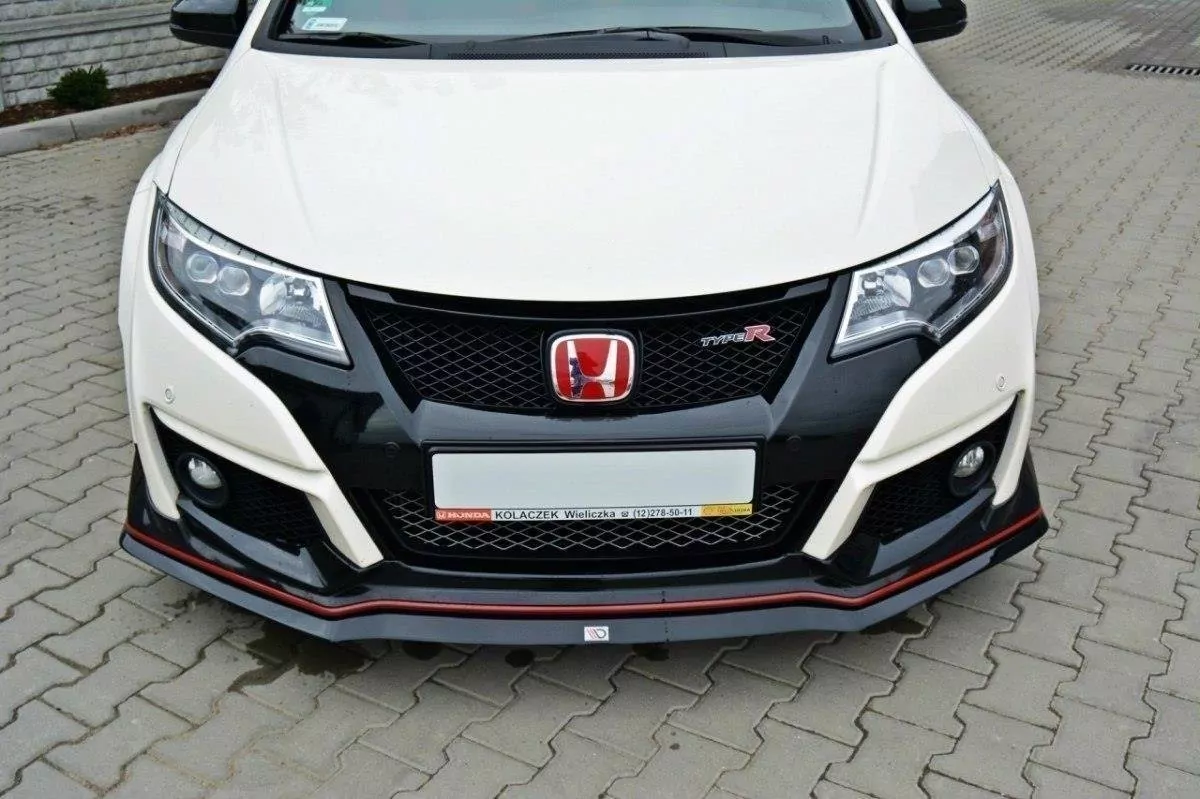 Front Ansatz Passend Für V.2 Passend Für HONDA CIVIC IX TYPE R Schwarz Hochglanz Schwarz Hochglanz