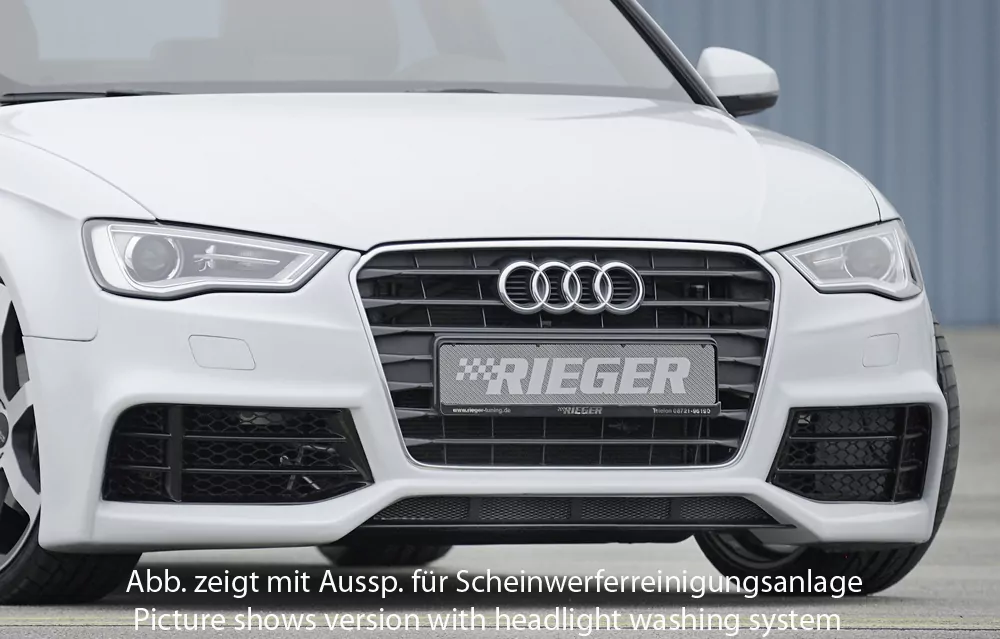 Rieger Spoilerstoßstange für Audi A3 (8V) - 3-tür. (Schrägheck 8V1) 07.12-08.16 (bis Facelift) carbon optik