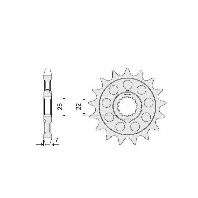 Ritzel 15 Zähne Teilung 525