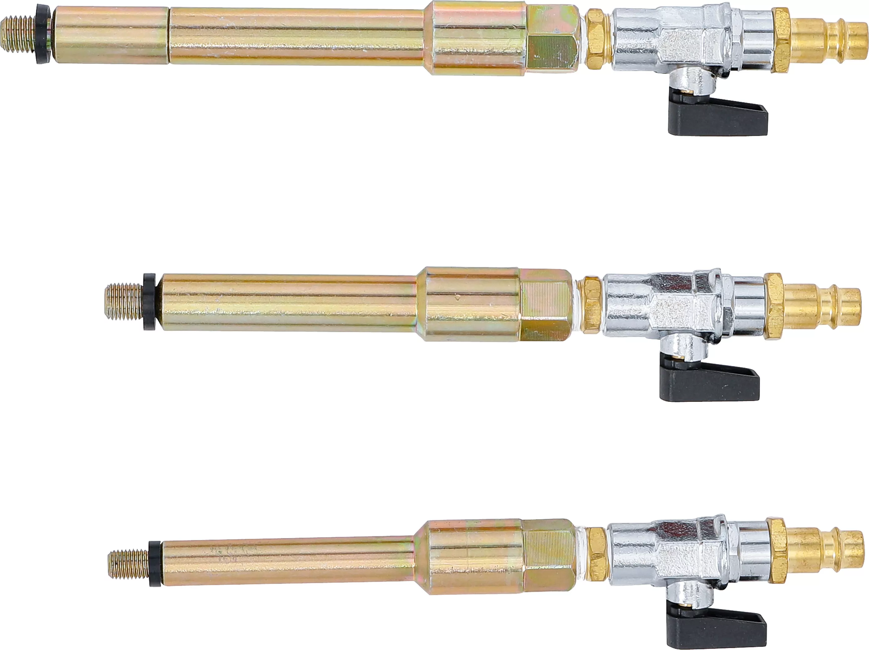 Druckluftadapter-Satz für Glühkerzenbohrungen | M8 x 1,0 - M10 x 1,0 - M10 x 1,25 mm | 3-tlg.