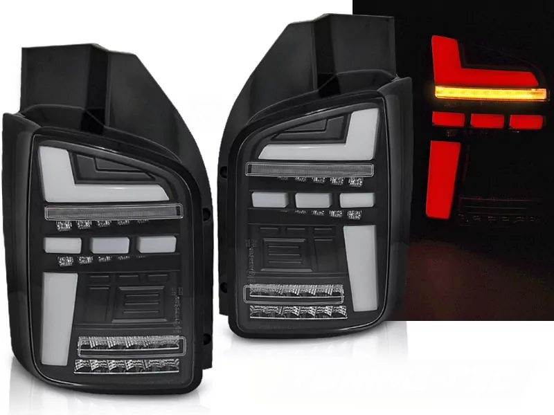 Led Bar Tail Lights Black Seq Fits Vw T6.1 20- Oem Bulb