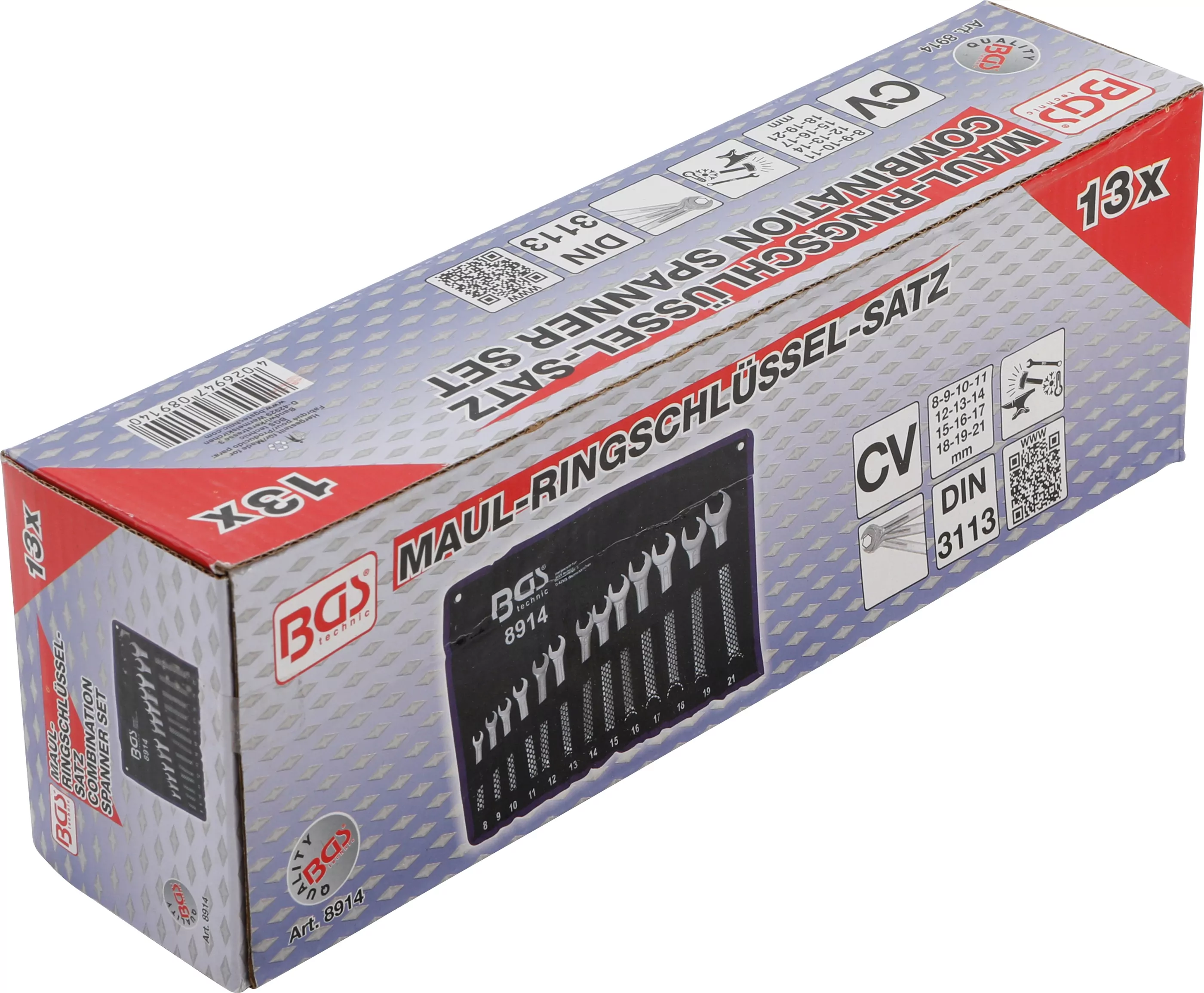Maul-Ringschlüssel-Satz | Maulseite mit Ratschenfunktion | SW 8 - 21 mm | 13-tlg.