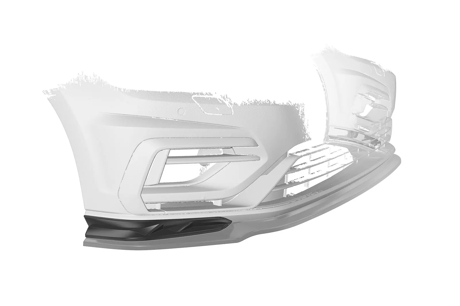 Cup-Spoilerlippe / Frontblenden für VW Golf 7 (Typ AU) R CSL636 Schwarz Strukturiert