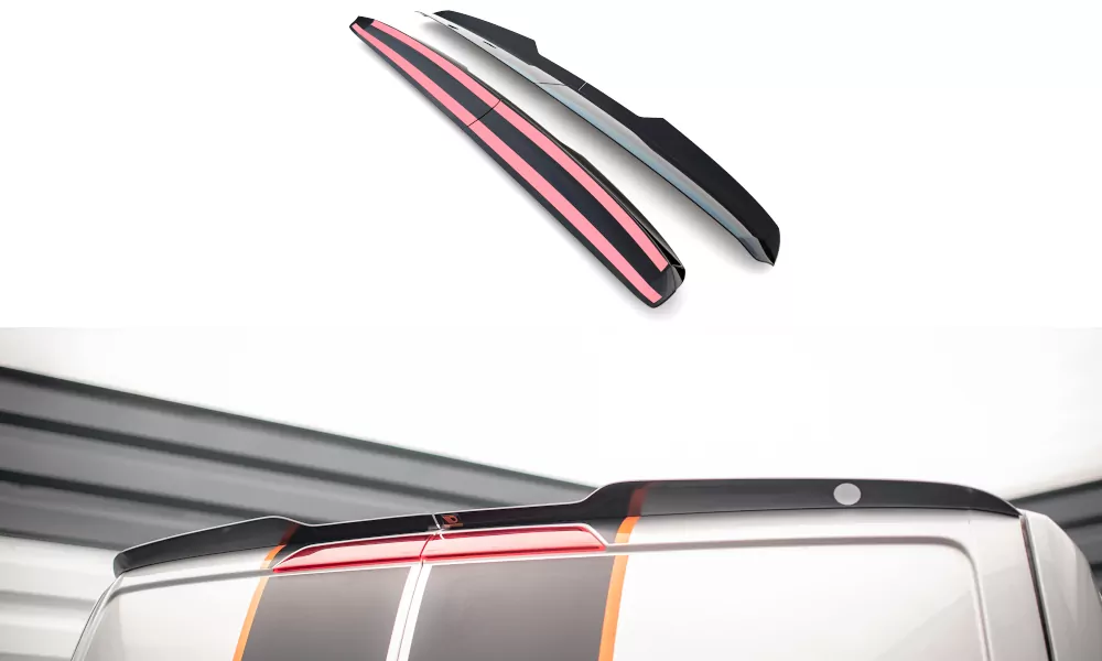 Spoiler CAP Für Ford Transit Custom ST-Line Mk1 Facelift Schwarz Hochglanz