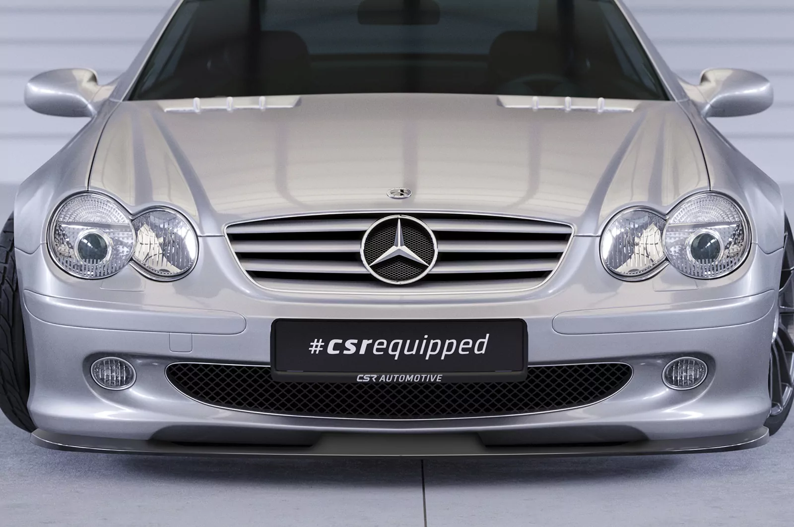 Cup-Spoilerlippe mit ABE für Mercedes Benz SL-Klasse R230 CSL427 Strukturiert (schwarz matt)