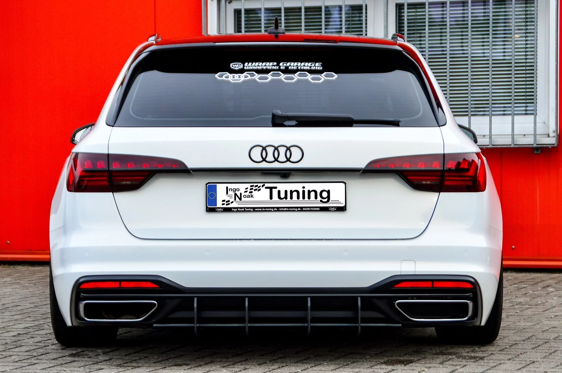 Gefräster Heckansatz aus ABS für Audi A4 B9 Avant Facelift