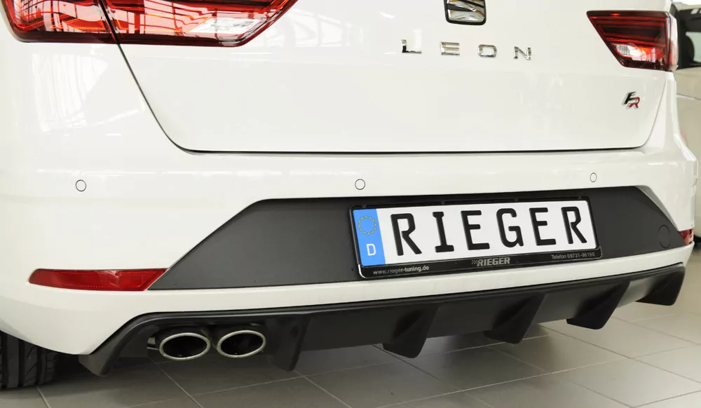 Rieger Heckeinsatz für Seat Leon FR (5F) - 5-tür. (ST/Kombi) 01.17- (ab Facelift) carbon optik