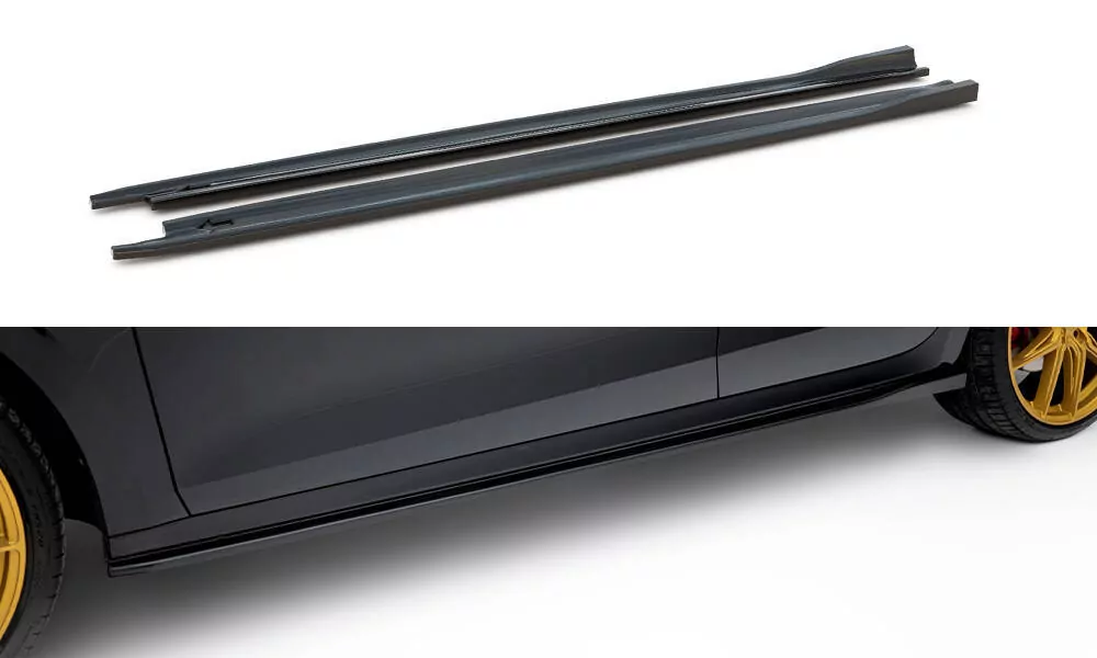 Seitenschweller Ansatz Für V.2 Für Skoda Octavia RS Liftback / Combi Mk4 Facelift Schwarz Hochglanz