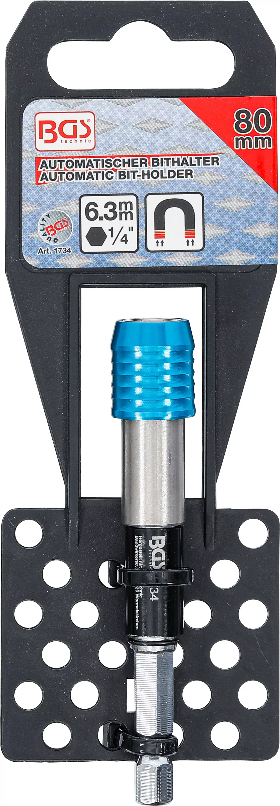 Automatischer Bithalter | Abtrieb Innensechskant 6,3 mm (1/4") | 80 mm