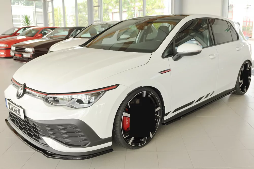 Rieger Spoilerschwert nur für GTI Clubsport glanz schwarz für VW Golf 8 GTI Clubsport 5-tür. 10.20-03.24 (bis Facelift)