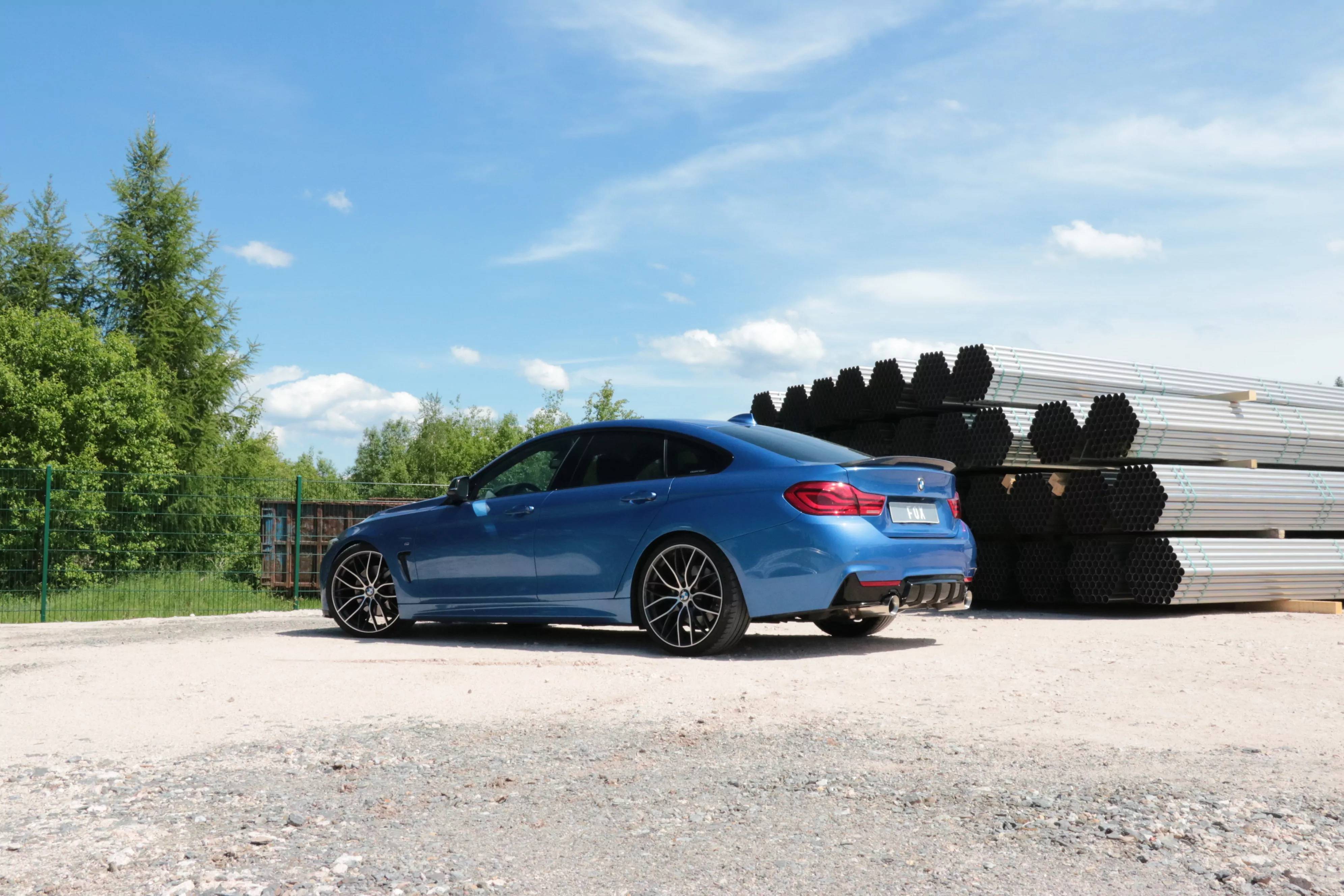 BMW F36 - 440i xDrive Grand Coupe - M-Paket  Endschalldämpfer quer Ausgang rechts/links - 1x100 Typ 25 rechts/links - mit Abgasklappe im linken Endrohr