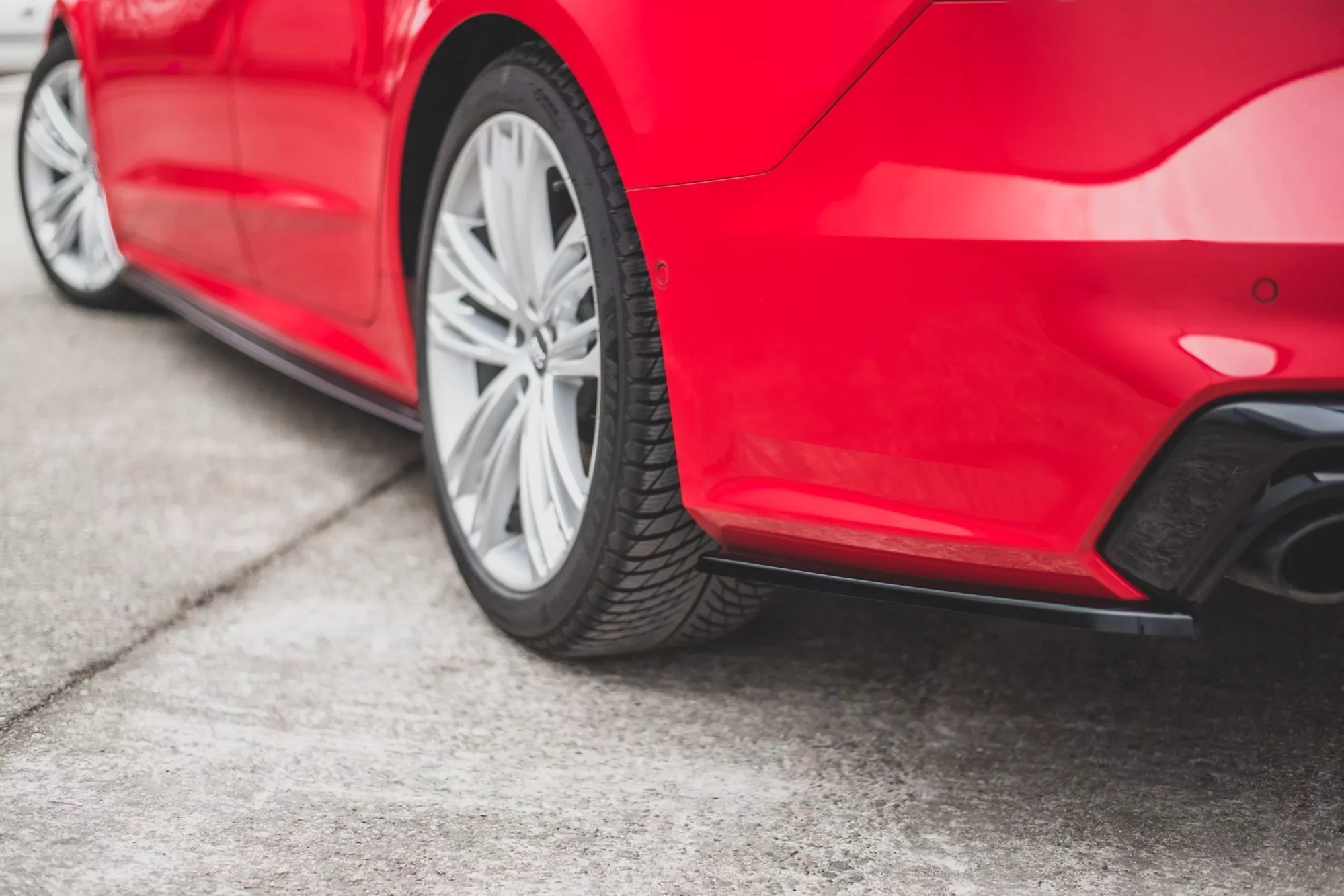 Heck Ansatz Flaps Diffusor Passend Für Diffusor Passend Für Audi A7 C8 S-Line Schwarz Hochglanz Schwarz Hochglanz