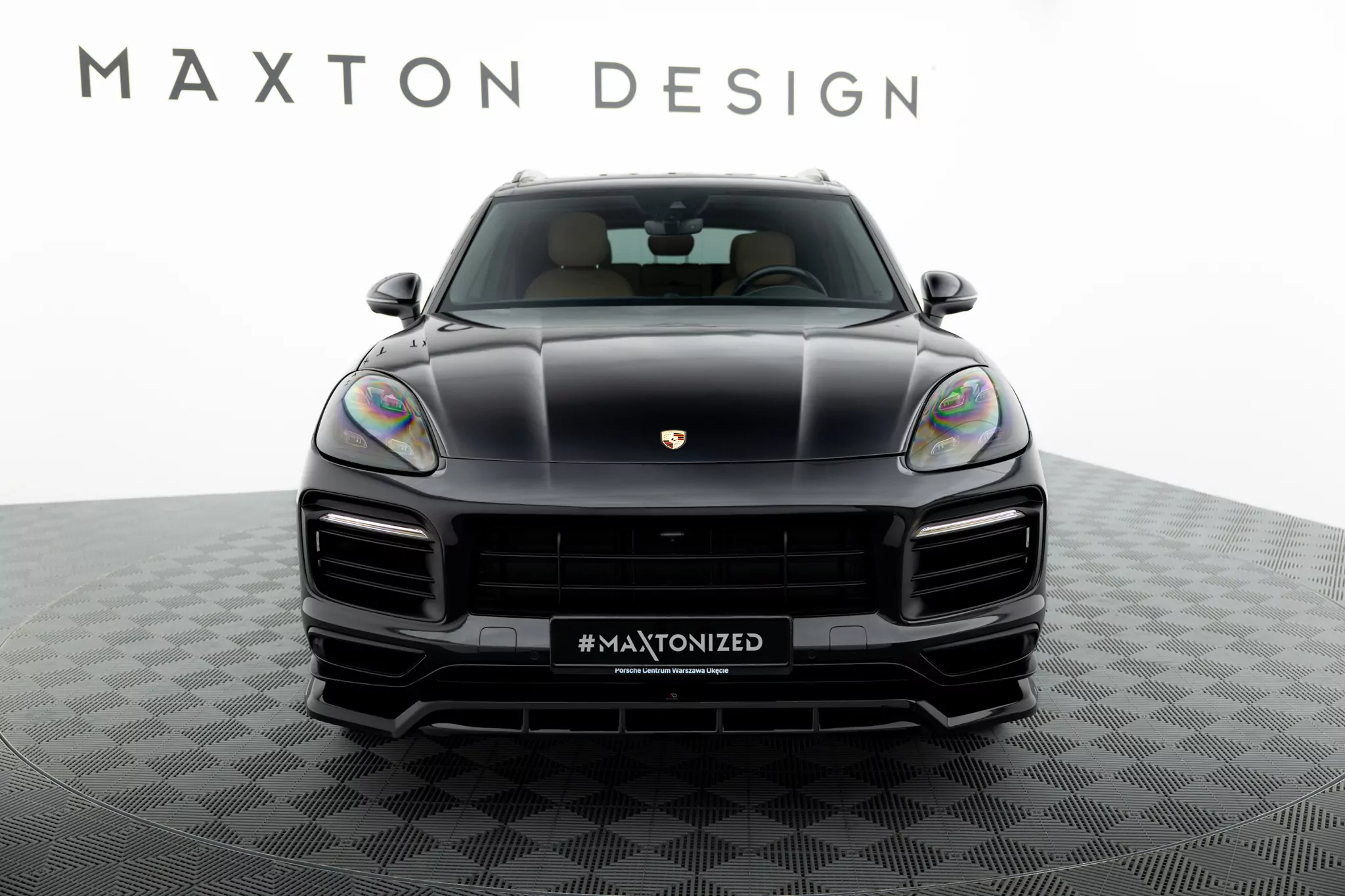 Front Ansatz Für Porsche Cayenne Sport Design Mk3 Schwarz Hochglanz