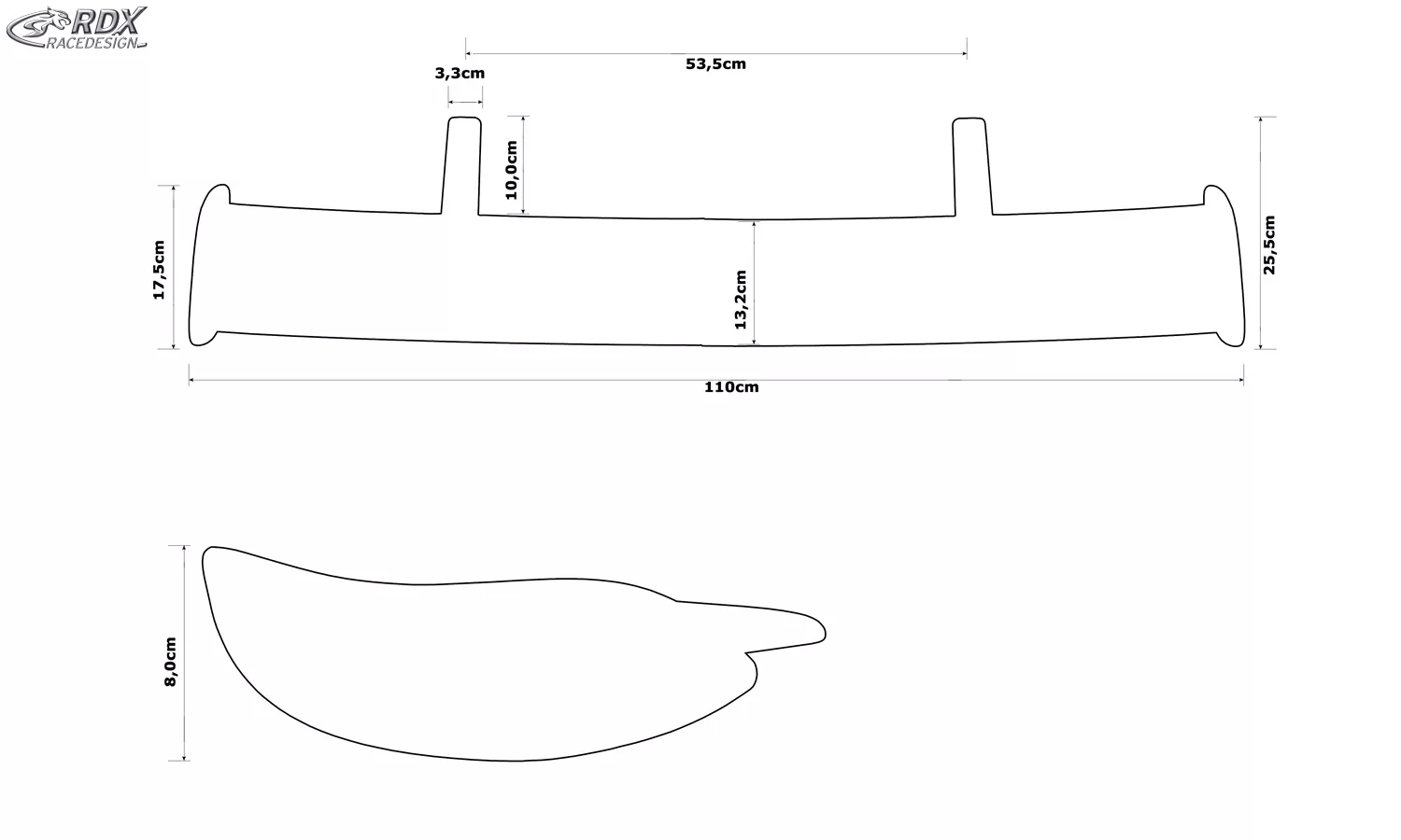 RDX Dachspoiler Universal für Schräg-/Steilheck-Fahrzeuge Heckflügel Heckspoiler