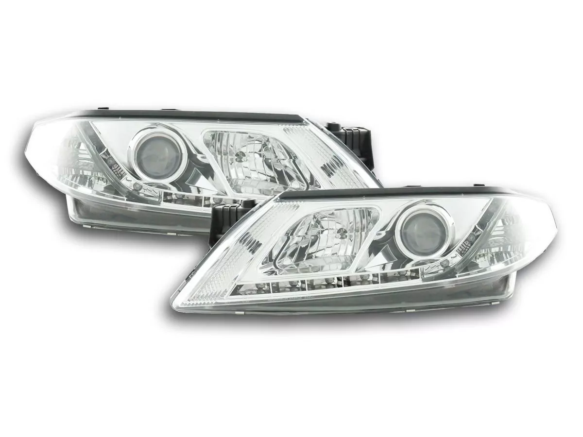 Scheinwerfer Set Daylight LED TFL-Optik Renault Laguna (Typ G) Bj. 01-05 chrom