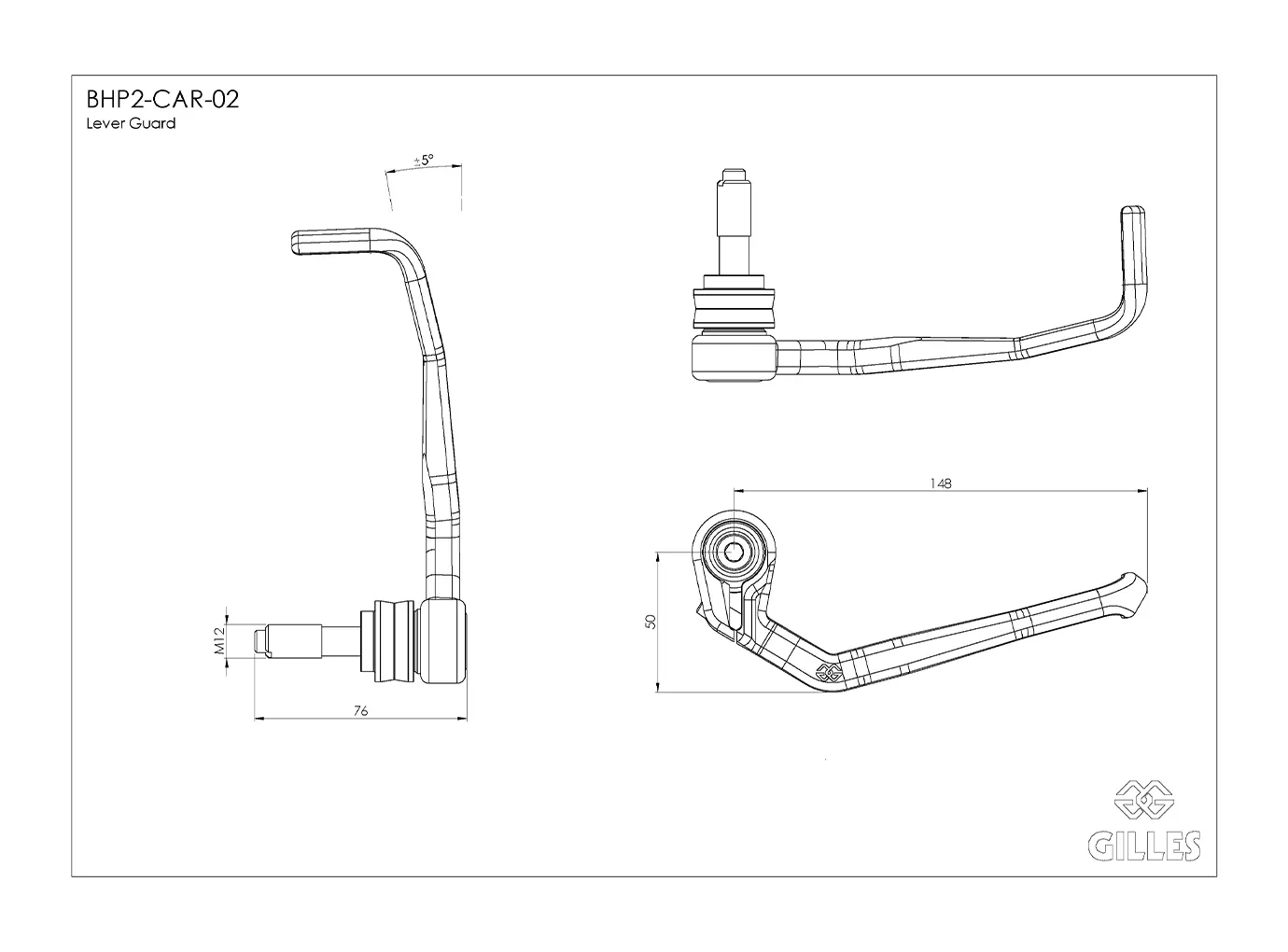 Gilles Tooling Bremshebelprotektor BHP2-CAR-02 in Carbon