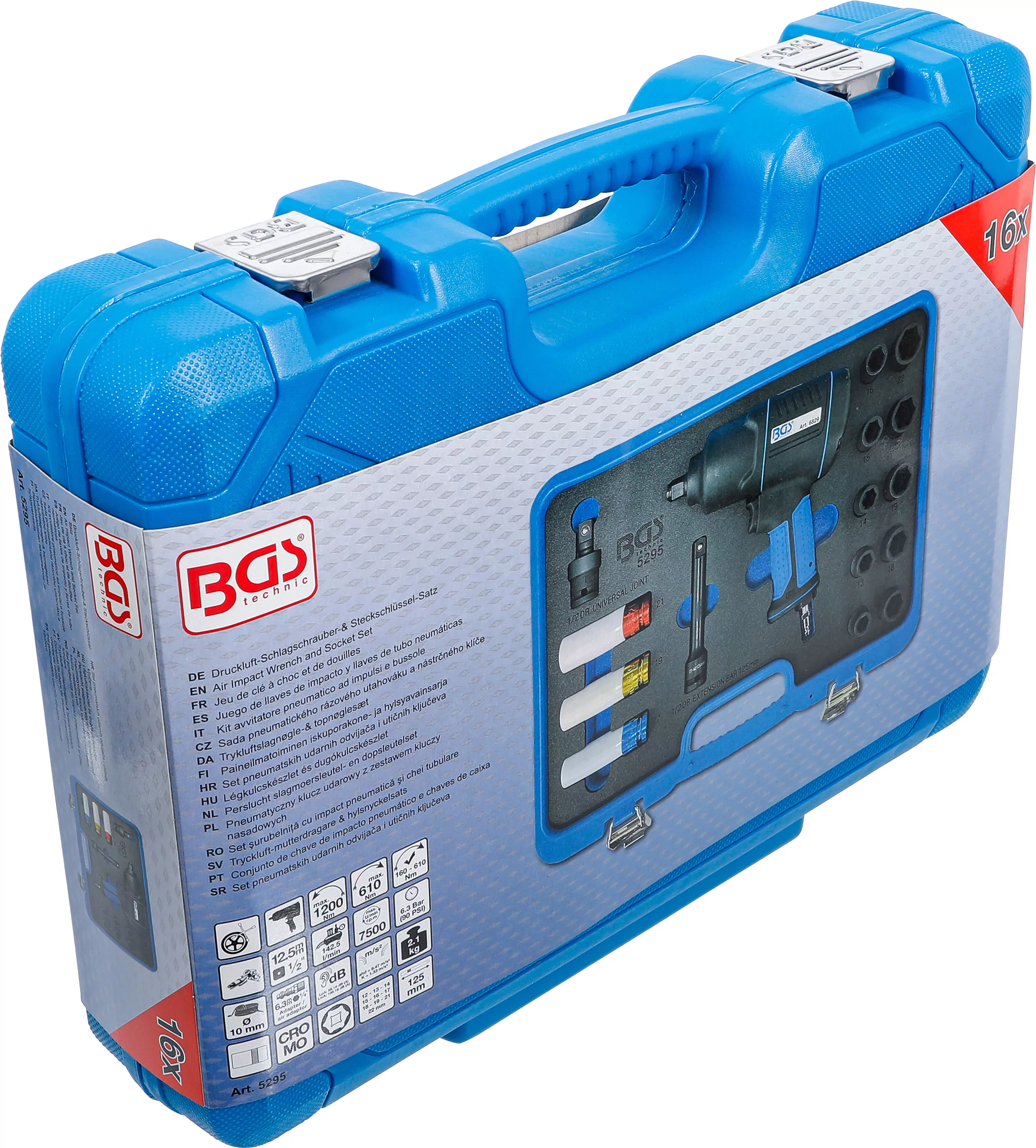 Druckluft-Schlagschrauber- & Kraft-Steckschlüssel-Satz | 12,5 mm (1/2") | 1200 Nm | 16-tlg.