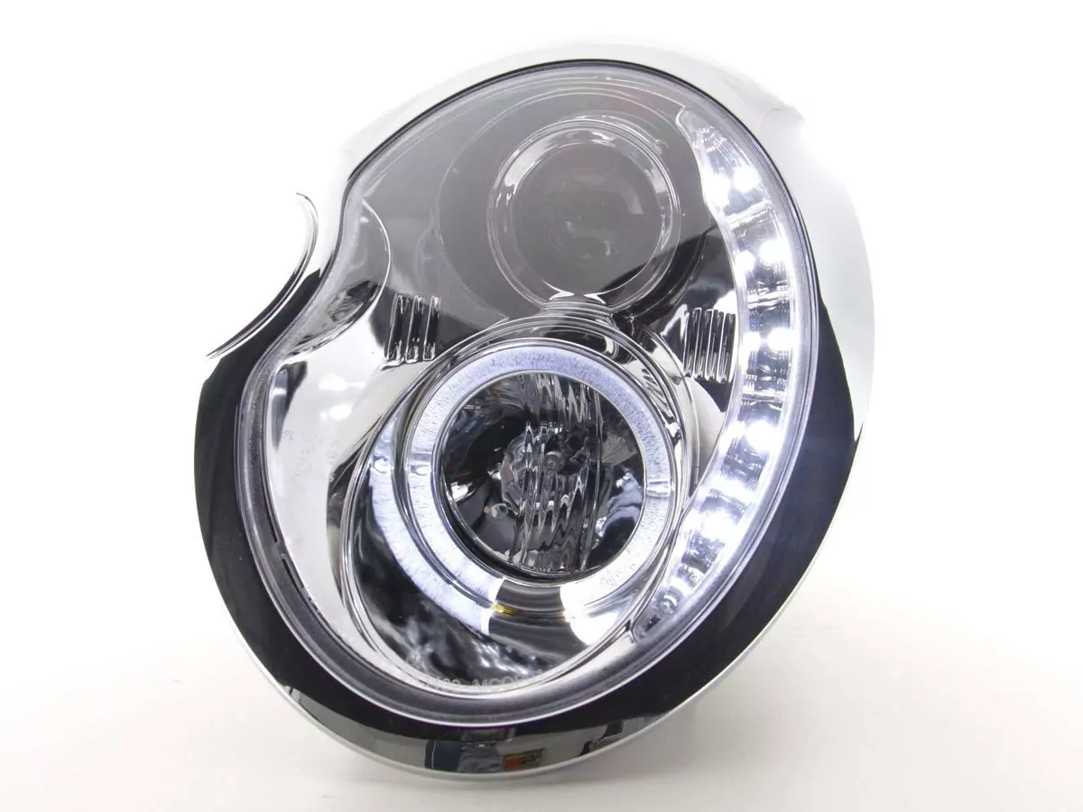 Scheinwerfer Set Daylight LED TFL-Optik Mini Cooper Typ R50 Bj. 01-06 chrom