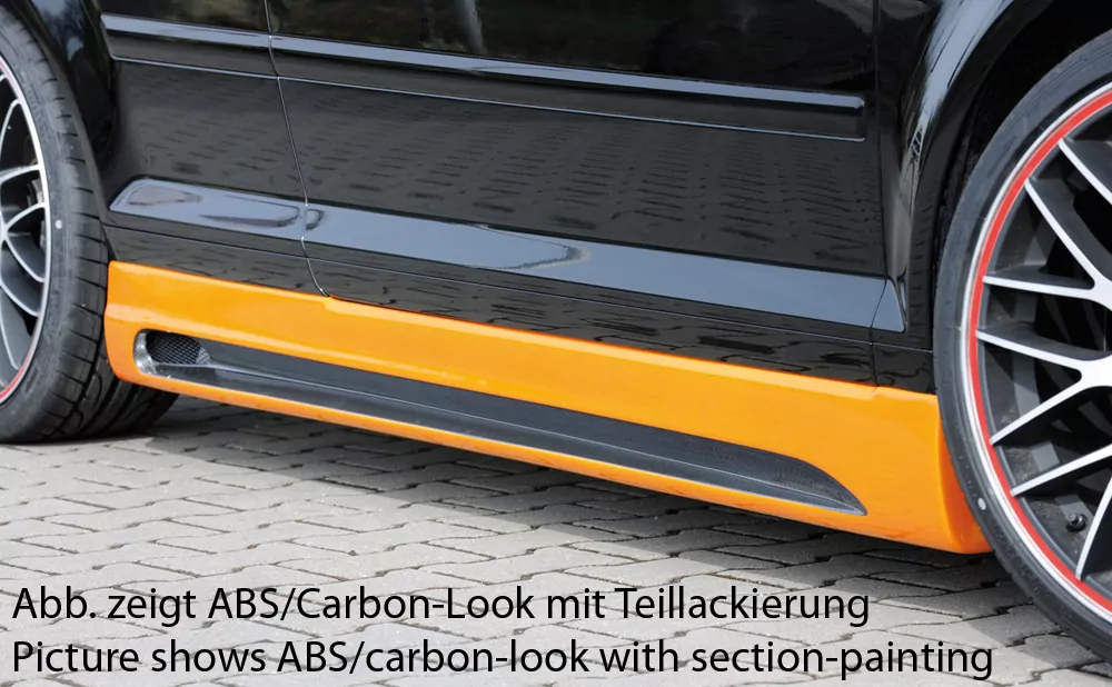 Rieger Seitenschweller rechts  matt schwarz für Audi A3 (8P) Cabrio 07.08- (ab Facelift)