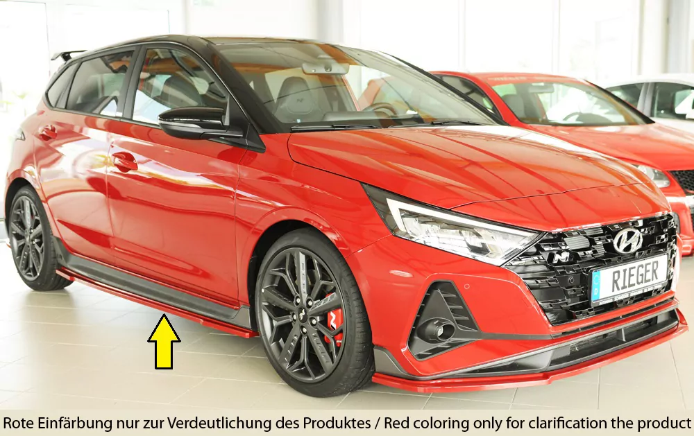 Rieger Seitenschweller links ansatz matt schwarz für Hyundai i20 N-Performance  (BC3) 5-tür. (Schrägheck) 04.21-
