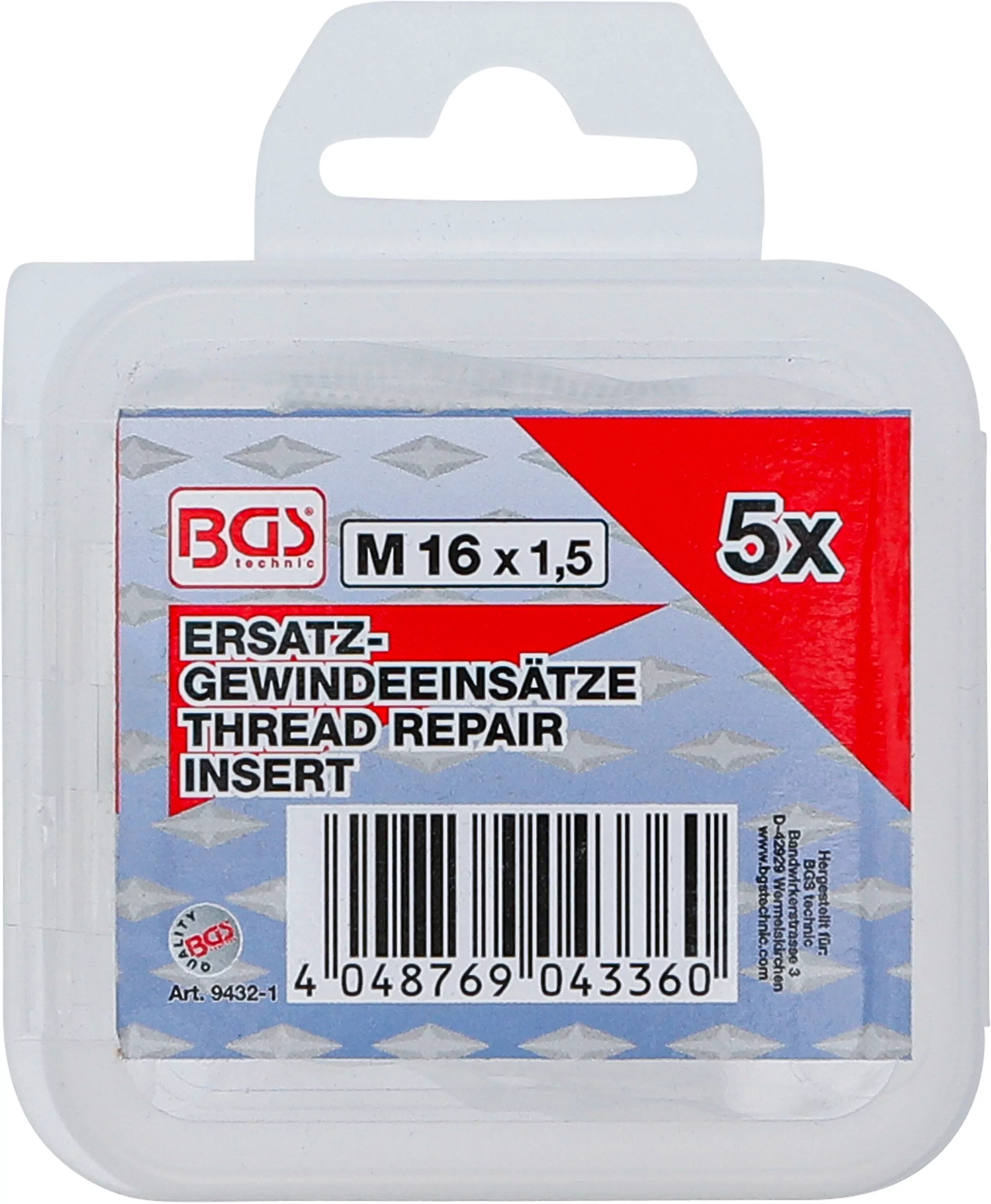 Ersatz-Gewindeeinsätze | M16 x 1,5 mm | 5-tlg.
