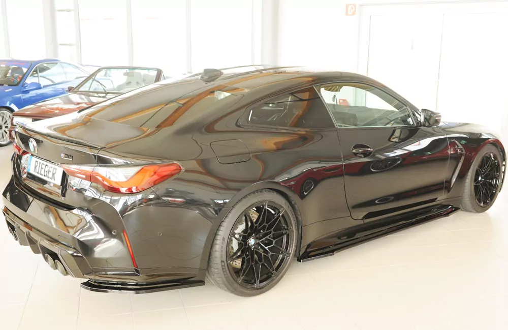 Rieger Seitenschweller rechts ansatz glanz schwarz für BMW 4er G83 M4 (G234M) Cabrio 06.21-