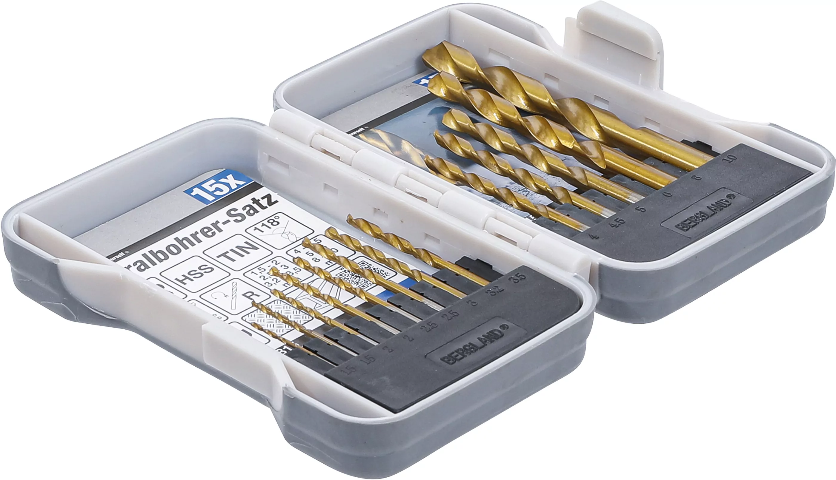 HSS-Spiralbohrer-Satz | titan-nitriert | 1,5 - 10 mm | 15-tlg.
