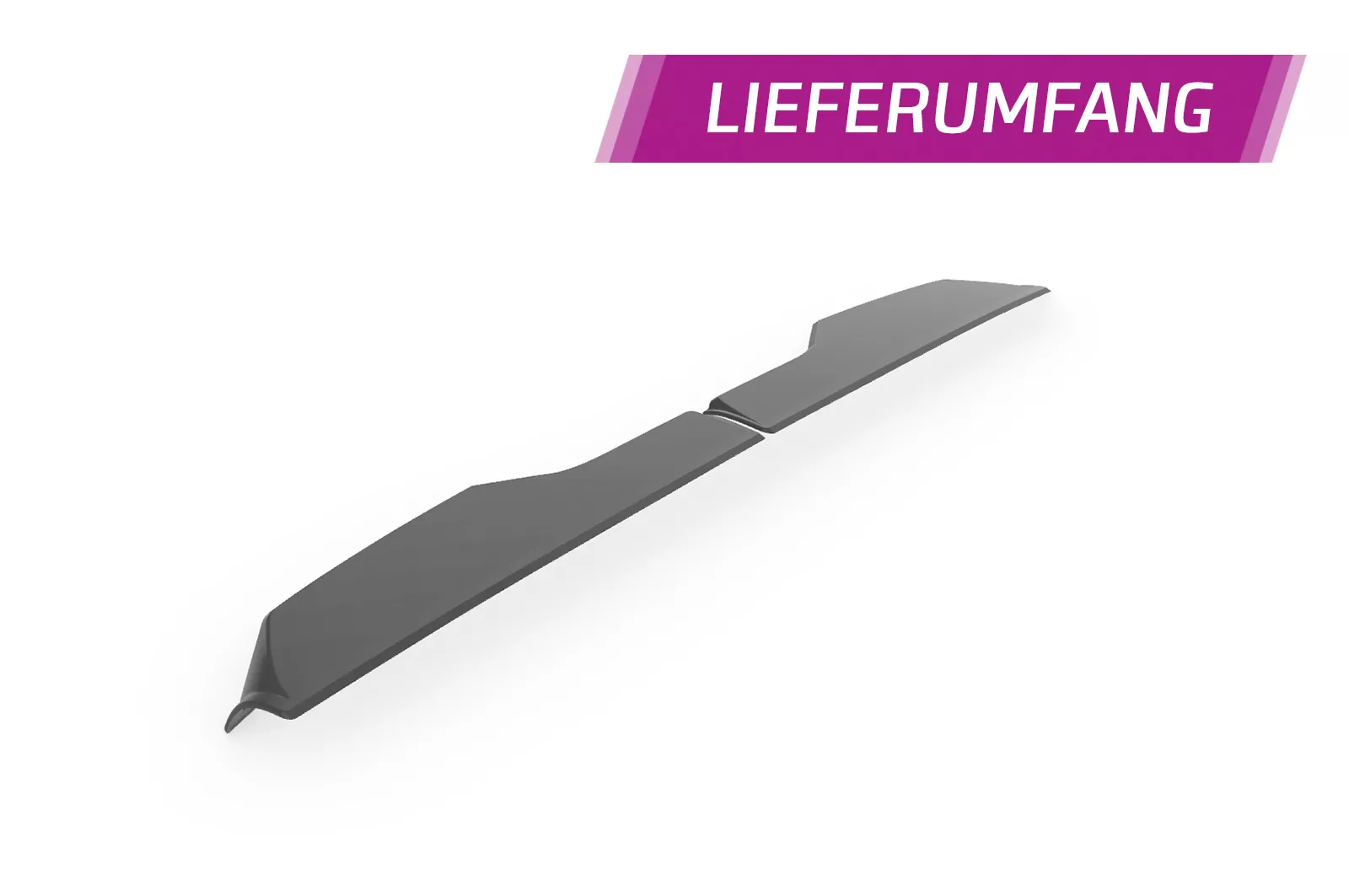 Heckflügel mit ABE für Ford Transit MK7 Custom mit Hecktüren HF964 Schwarz Strukturiert