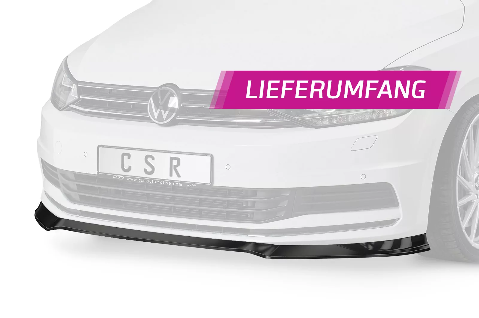 Cup-Spoilerlippe mit ABE für VW Touran II (Typ 5T) CSL517 Schwarz Strukturiert