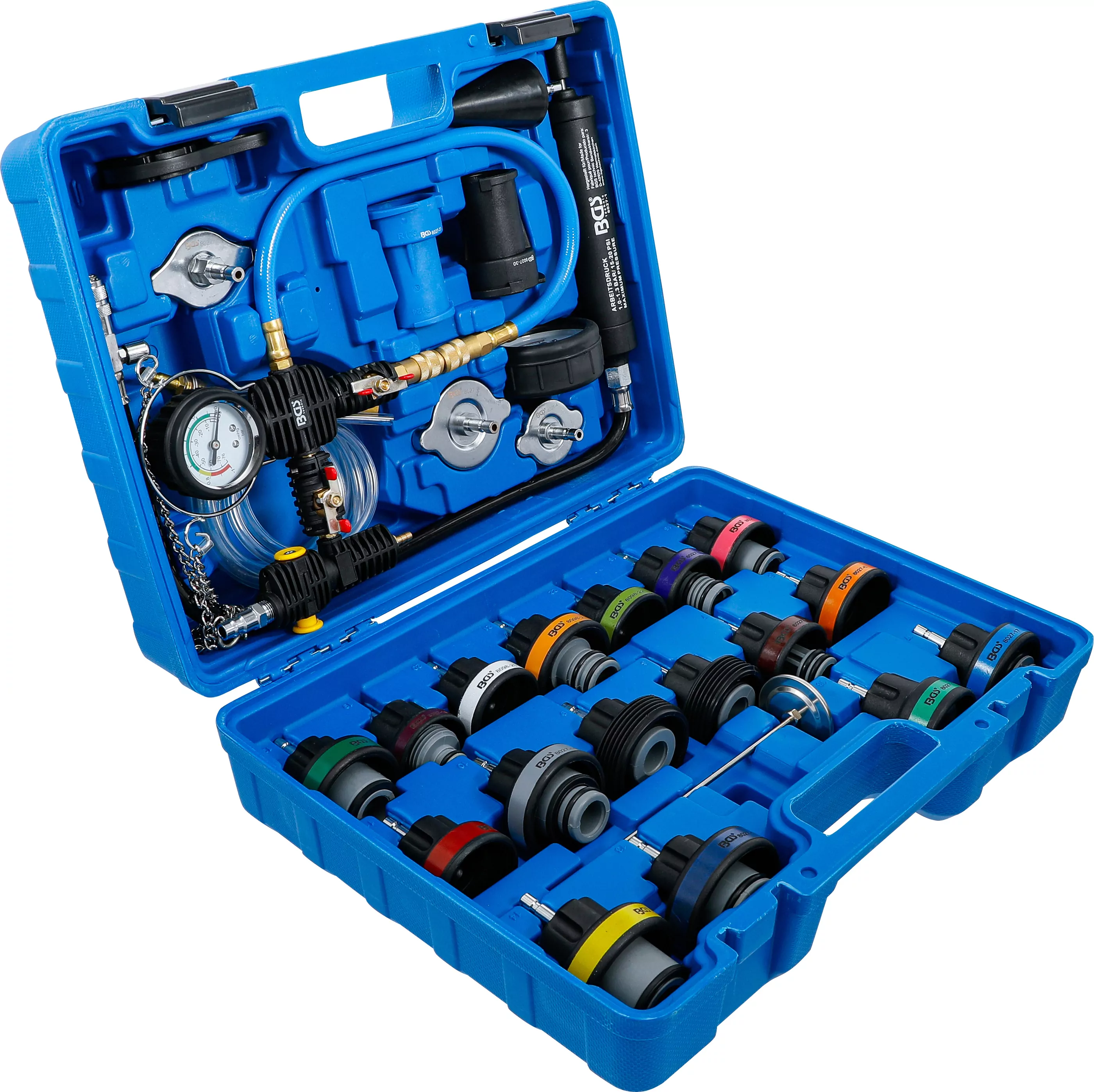 Kühlsystem-Abdrück-Satz | inkl. Befüllsystem | 28-tlg.