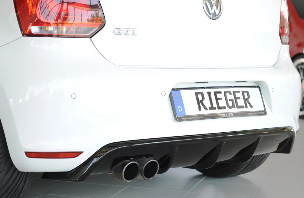 Rieger Heckeinsatz (GBL-47213) glanz schwarz für VW Polo 6 GTI (6R) 5-tür. 05.10-01.14 (bis Facelift)