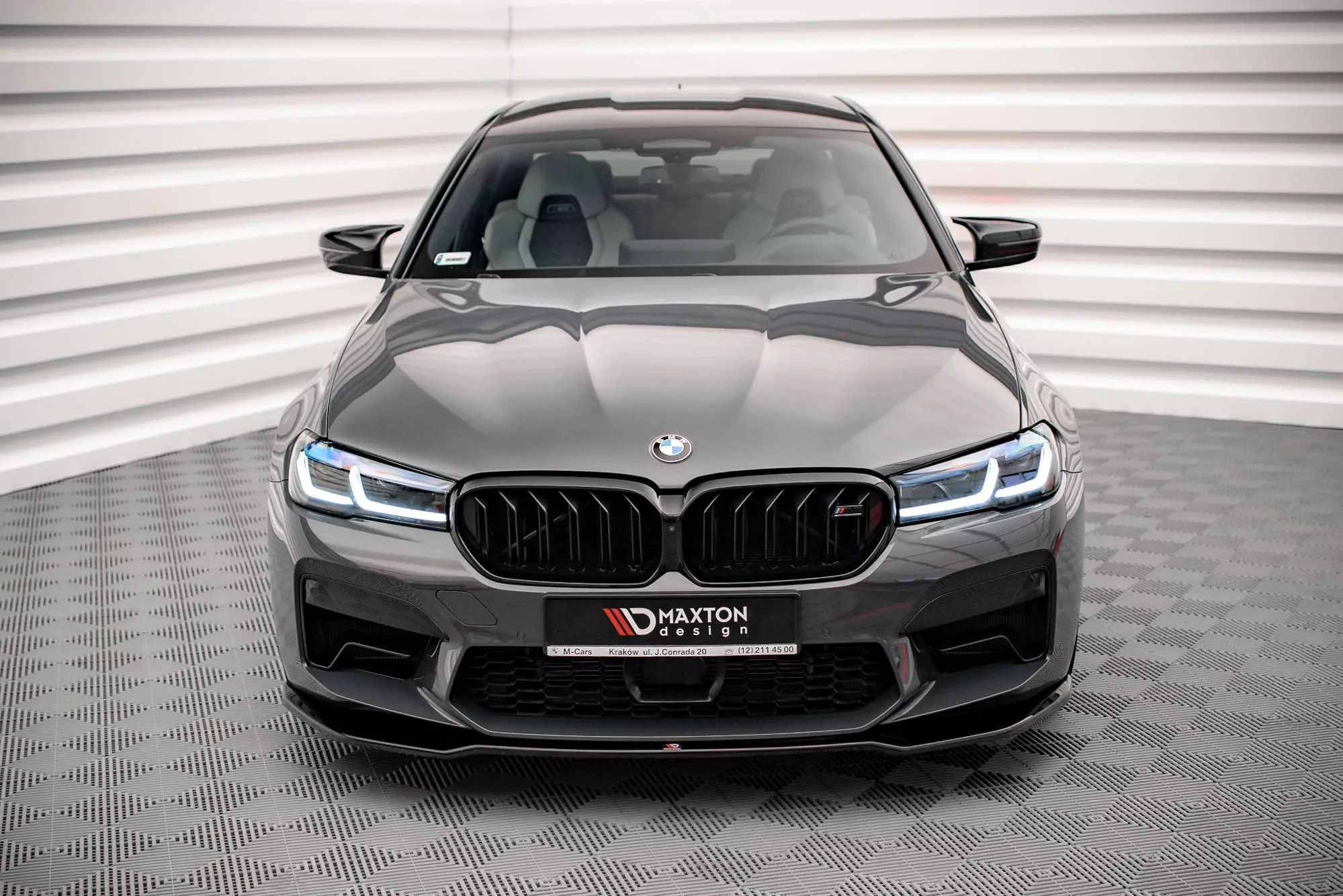 Front Ansatz V.2 Für BMW M5 F90 Facelift Schwarz Hochglanz