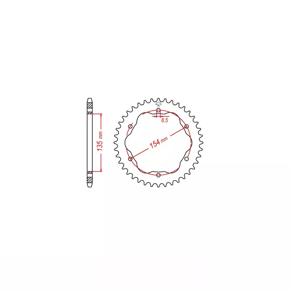 Alu-Kettenrad JTR762.40 für Ducati