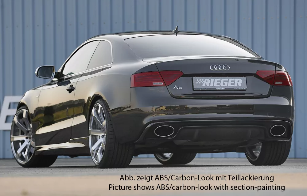 Rieger Heckeinsatz für Audi A5 (B8/B81) - Coupé 10.11-06.16 (ab Facelift) carbon optik