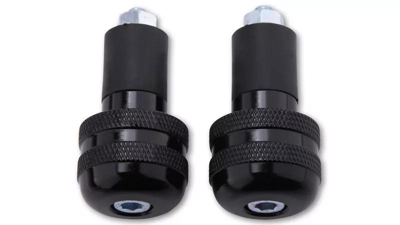 SHIN YO Bar End Weights, Black, Knurled, For Steel Handlebars