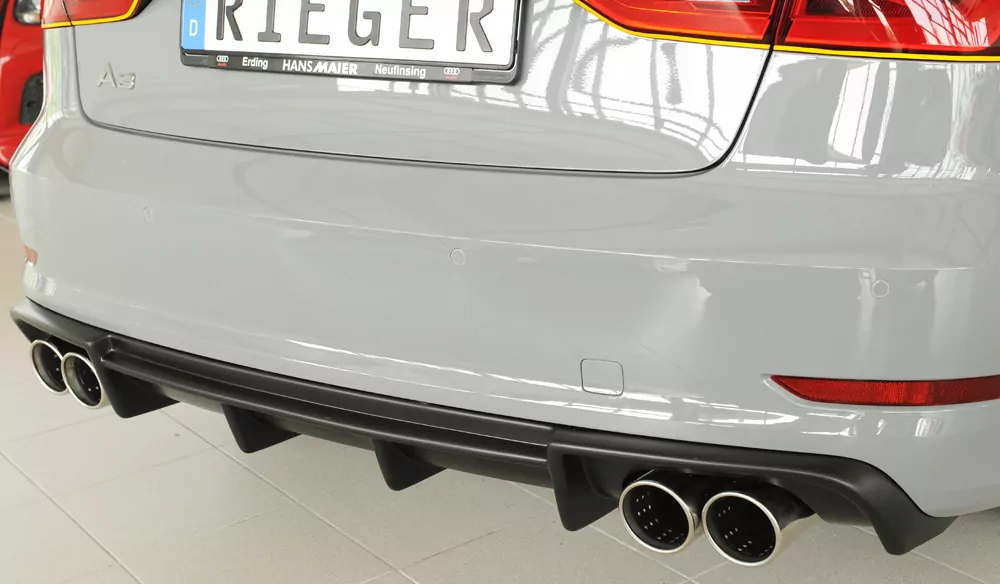 Rieger Heckeinsatz für Audi A3 (8V) - 5-tür. (Limousine 8VS) 07.12-08.16 (bis Facelift) carbon optik